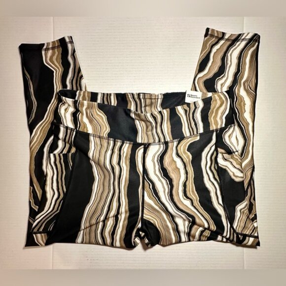 Sports Illustrated Black Brown Beige Women’s Leggings Workout Walking Run New XL - Picture 4 of 13